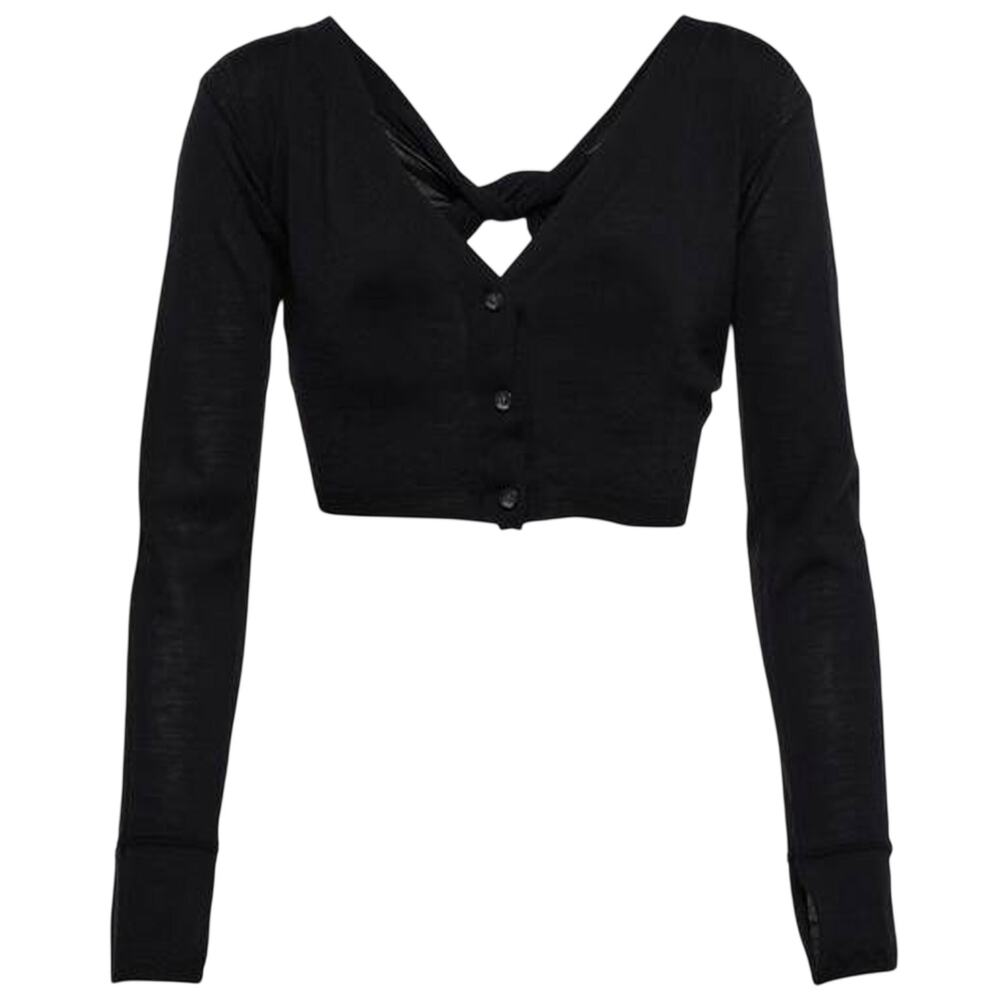 Jacquemus Cropped Black Soli Cardigan Size 38 EU / US 6